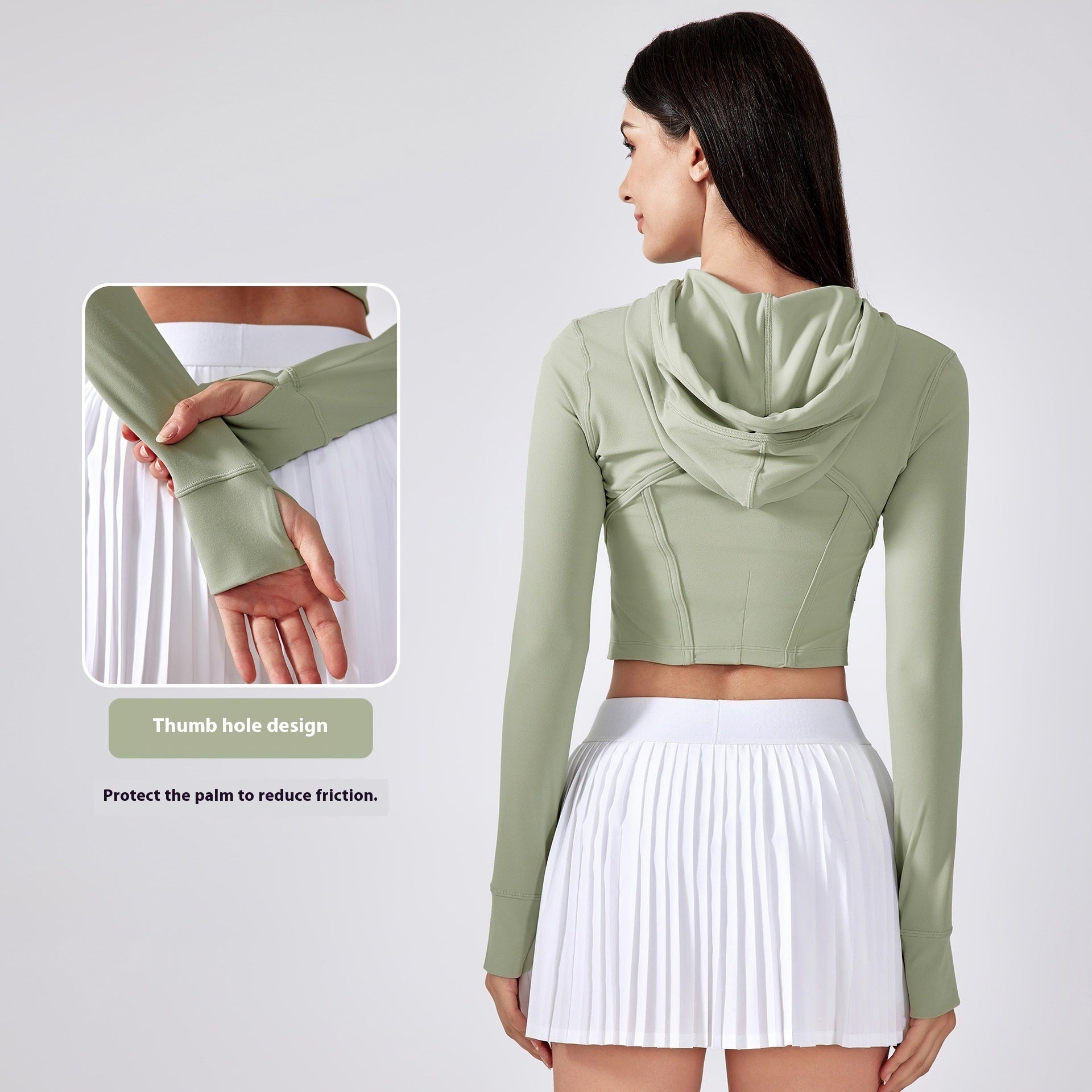 Exercise Yoga Clothes Hooded Waist-controlled Slimming Long Sleeve